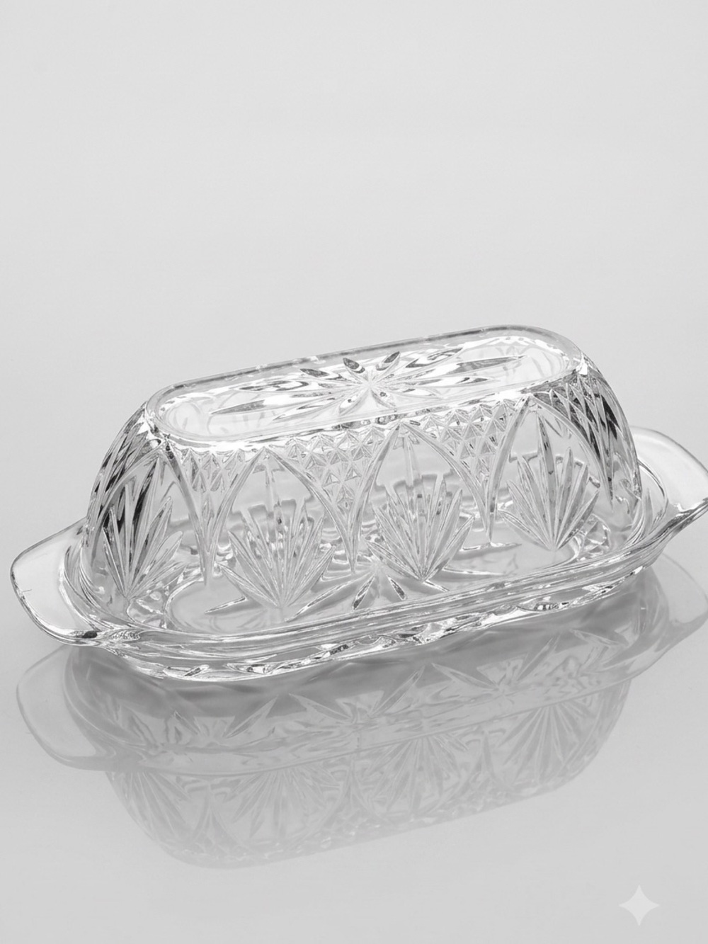 Vintage Cristal D'Arques J.G. Durand Covered Butter Dish Clear Lead Crystal